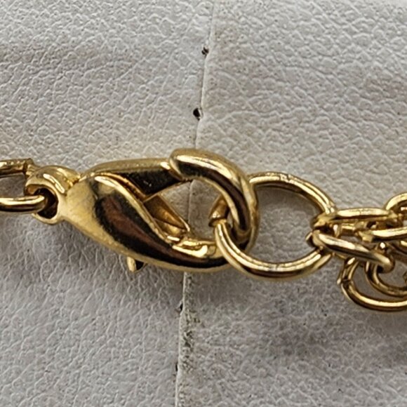 Retro Red Blue And Gold Tone Choker Necklace - Picture 5 of 5